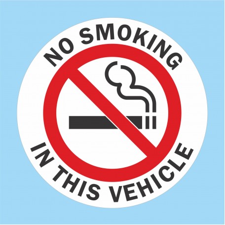 No Smoking in this Vehicle Stickers Taxi's Minibus Cab Vans etc 74mm Qty 27 