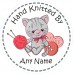 39 Hand Knitted Personalised with Any Name Stickers cat Kitten Knitting Design, Craft, Gift Tags.