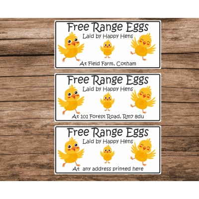 34 personalised Egg Box Stickers Labels Freshly Laid by Happy Hens