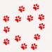 40 Bright Red Paw print cat dog vinyl stickers