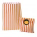 Happy Halloween Orange Striped Bags & 26 Stickers for Trick Or Treat Party