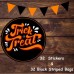26 Trick or Treat Stickers & 26 Black Striped Bags for Halloween Party Bags Gift