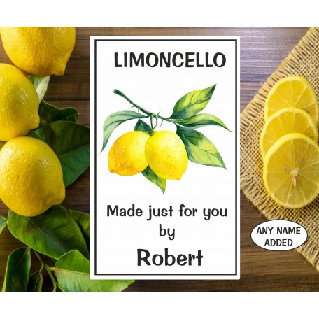 8 Personalised Limoncello Bottle Vinyl Labels