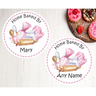 Personalised Home Baking Stickers Labels Cooking Oven Glove Design. for Home Bakes, Cookies, Cup Cake Boxes or Bags