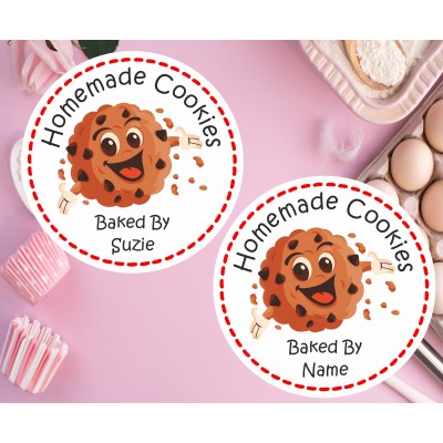 Personalised Home Baking Stickers Labels Cooking Apron Design. 
