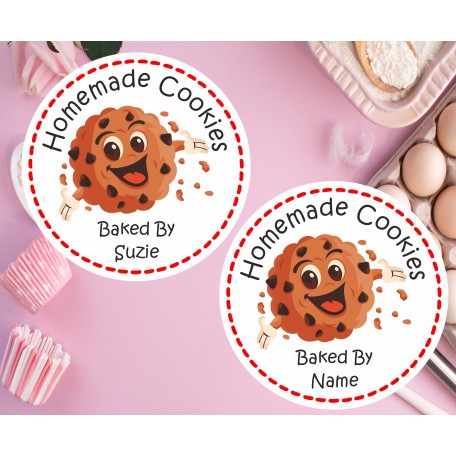 Personalised Home Baking Stickers Labels Cooking Apron Design. 