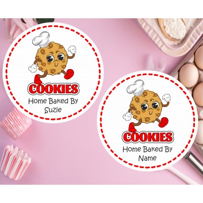 Personalised Home Baking Stickers Labels Cooking Apron Design. 