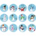 24 Colourful snowmen Advent Calendar Stickers  Countdown to Christmas