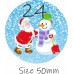 24 Colourful snowmen Advent Calendar Stickers  Countdown to Christmas