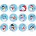 24 Colourful snowmen Advent Calendar Stickers  Countdown to Christmas