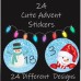 24 Colourful snowmen Advent Calendar Stickers  Countdown to Christmas