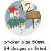 24 Advent Calendar Stickers Boys or Girls Countdown to Christmas