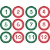 24 Advent Calendar Stickers & 24 Red Striped Bags for Boys or Girls Christmas