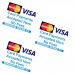 Minimum spend £3 Credit Card Mastercard Visa Payment Stickers x3 Shop Taxi ice cream van cafe