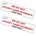 3 We Do Not Accept Card Payments Laminated Stickers Shop Taxi etc Corner Shop