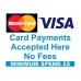 £5 Minimum spend Credit Card Mastercard Visa Payment Stickers x3 Shop Taxi