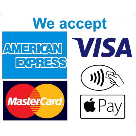 4 x We Accept Card Payments  and Contactless  stickers