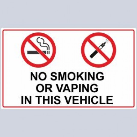 No Smoking No Vaping In This Vehicle Stickers
