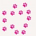 40 Hot Pink Paw print cat dog vinyl stickers