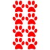 40 Bright Red Paw print cat dog vinyl stickers