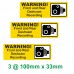Set of 5 Dashcam Recording Warning stickers