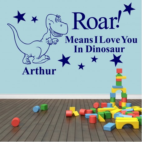 Children's Personalised Dinosaur Wall Art Decal Sticker
