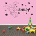 Childrens Personalised Dumbo Elephant and Bubbles  Vinyl Wall Art Decal Sticker