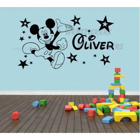 Mickey Mouse and stars Boys / Girls bedroom  wall art