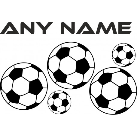 Personalised Name or Team and football vinyl wall sticker decal Boys or Girls