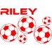 Personalised Name or Team and football vinyl wall sticker decal Boys or Girls