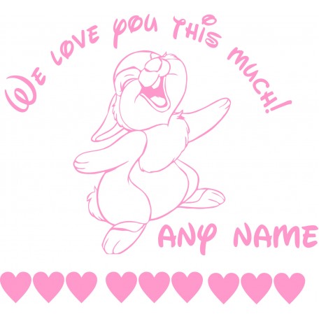 Personalised Thumper  Wall art  Sticker Girls or Boys Bedroom